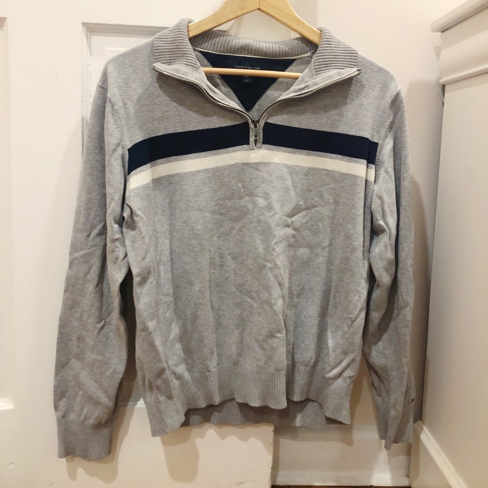 Vintage Tommy Hilfiger Quarter Zip Stripe Sweater